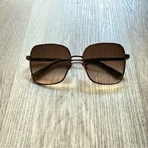 quay australia 5th ave brown oversized square glam retro sunglasses eyewear NEW